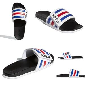Men’s ADIDAS ADILETTE COMFORT ADJUSTABLE SLIDE 'WHITE ROYAL SCARLET' IN BLACK